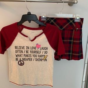 Girls Justice shirt/skort set size 12